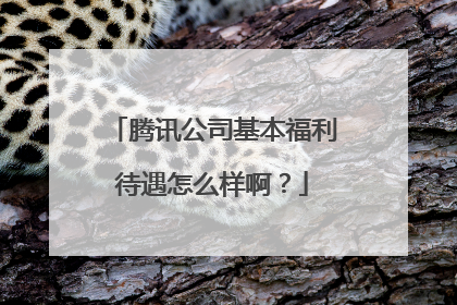 腾讯公司基本福利待遇怎么样啊？