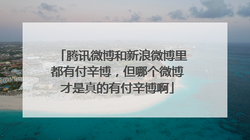 腾讯微博和新浪微博里都有付辛博,但哪个微博才是真的有付辛博啊
