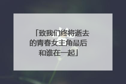 致我们终将逝去的青春女主角最后和谁在一起