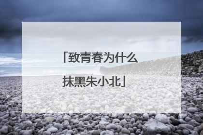 致青春为什么抹黑朱小北