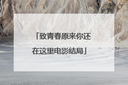 致青春原来你还在这里电影结局