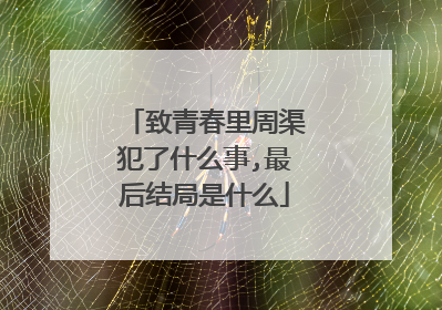 致青春里周渠犯了什么事,最后结局是什么