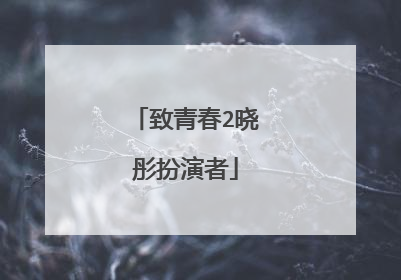 致青春2晓彤扮演者