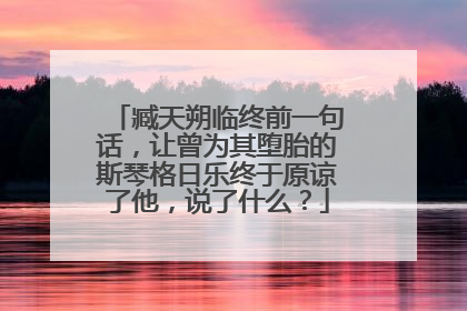 臧天朔临终前一句话,让曾为其堕胎的斯琴格日乐终于原谅了他,说了什么?