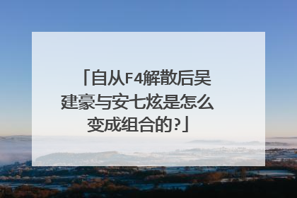 自从F4解散后吴建豪与安七炫是怎么变成组合的?