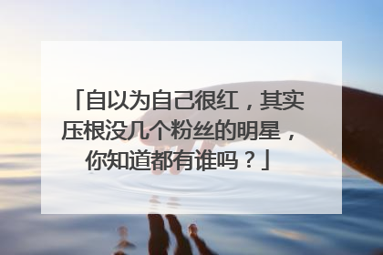 自以为自己很红,其实压根没几个粉丝的明星,你知道都有谁吗?