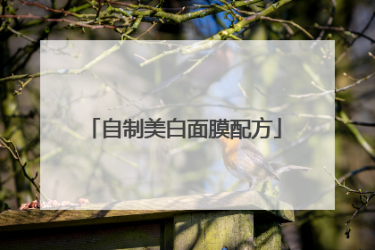 自制美白面膜配方