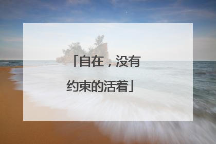 自在，没有约束的活着