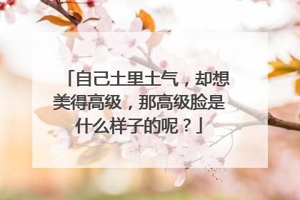 自己土里土气，却想美得高级，那高级脸是什么样子的呢？