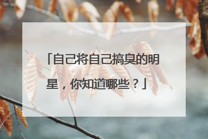 自己将自己搞臭的明星，你知道哪些？