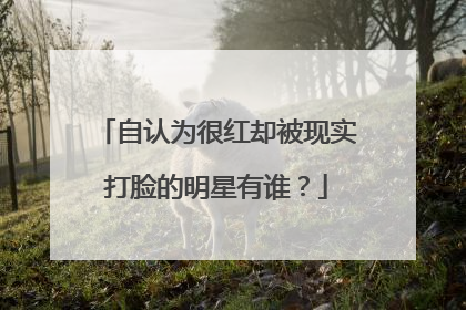 自认为很红却被现实打脸的明星有谁?