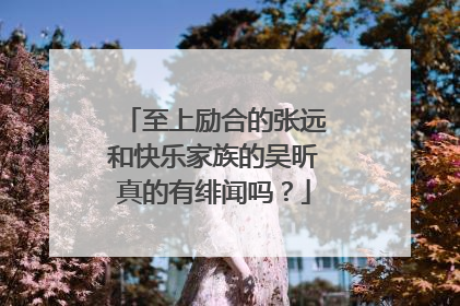 至上励合的张远和快乐家族的吴昕真的有绯闻吗?