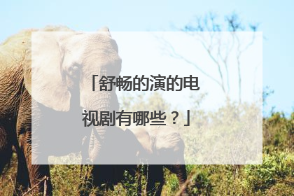 舒畅的演的电视剧有哪些？