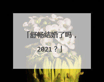 舒畅结婚了吗， 2021？