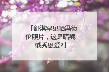 舒淇罕见晒冯德伦照片,这是暗戳戳秀恩爱?