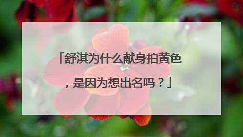 舒淇为什么献身拍黄色，是因为想出名吗？
