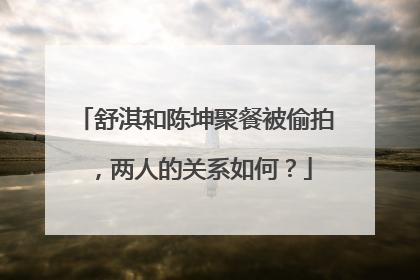舒淇和陈坤聚餐被偷拍,两人的关系如何?