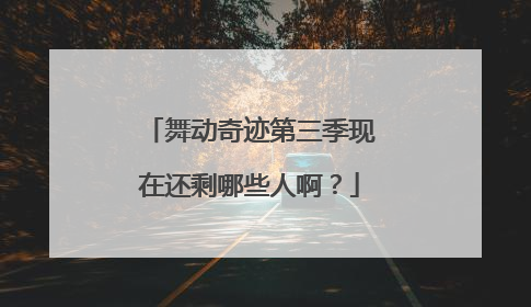 舞动奇迹第三季现在还剩哪些人啊？