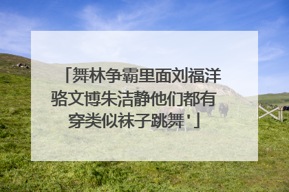 舞林争霸里面刘福洋骆文博朱洁静他们都有穿类似袜子跳舞'