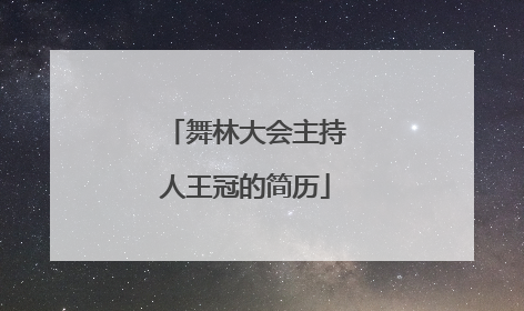 舞林大会主持人王冠的简历