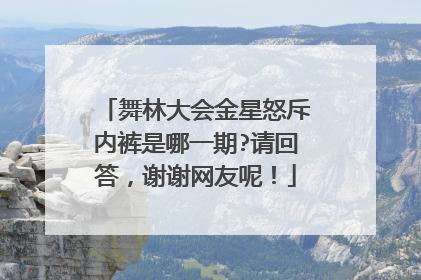 舞林大会金星怒斥内裤是哪一期?请回答,谢谢网友呢!