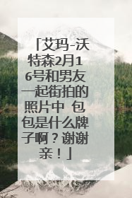 艾玛-沃特森2月16号和男友一起街拍的照片中 包包是什么牌子啊?谢谢亲!