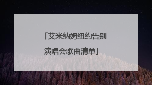 艾米纳姆纽约告别演唱会歌曲清单