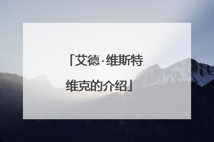 艾德·维斯特维克的介绍