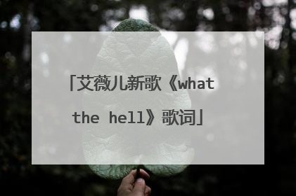 艾薇儿新歌《what the hell》歌词
