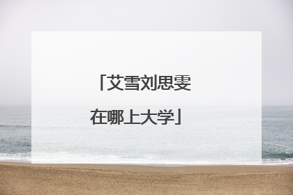 艾雪刘思雯在哪上大学