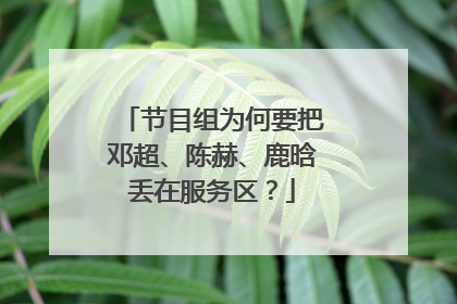 节目组为何要把邓超、陈赫、鹿晗丢在服务区？