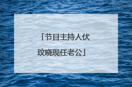 节目主持人伏玟晓现任老公