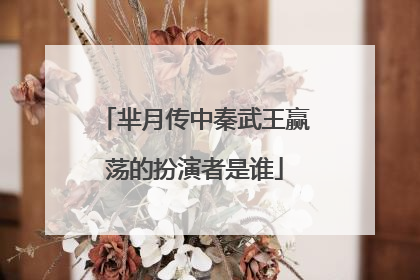 芈月传中秦武王赢荡的扮演者是谁