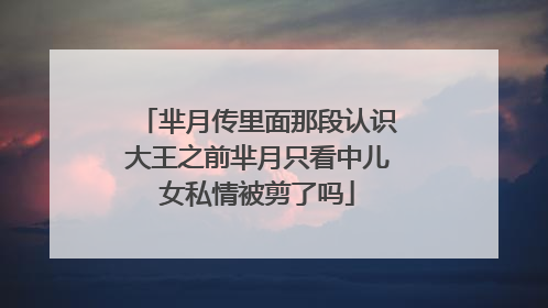 芈月传里面那段认识大王之前芈月只看中儿女私情被剪了吗