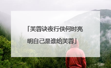 芙蓉诀夜行侠何时亮明自己是谁给芙蓉