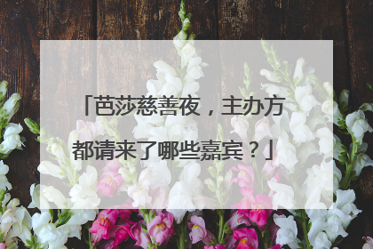 芭莎慈善夜,主办方都请来了哪些嘉宾?