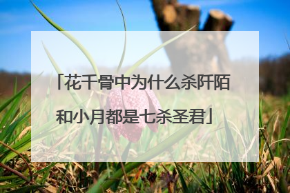 花千骨中为什么杀阡陌和小月都是七杀圣君