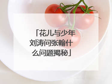 花儿与少年刘涛问张翰什么问题揭秘