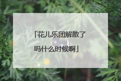 花儿乐团解散了吗什么时候啊