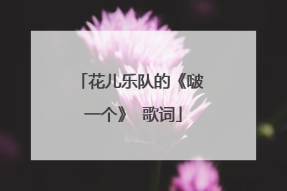 花儿乐队的《啵一个》 歌词