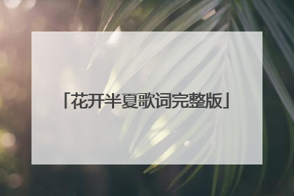 花开半夏歌词完整版