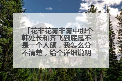 花非花雾非雾中那个韩处长和齐飞到底是不是一个人额,我怎么分不清楚,给个详细说明,或者对比相片