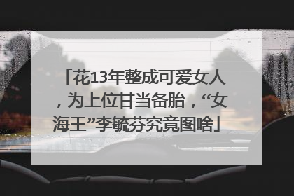 花13年整成可爱女人,为上位甘当备胎,“女海王”李毓芬究竟图啥
