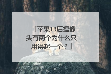 苹果13后摄像头有两个为什么只用得起一个?