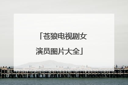 苍狼电视剧女演员图片大全