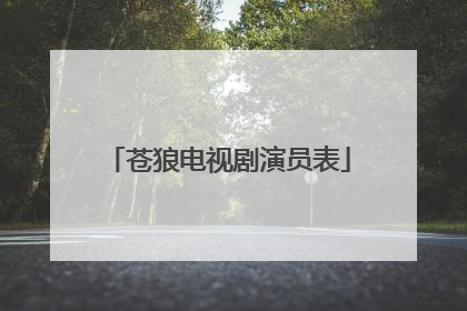 苍狼电视剧演员表