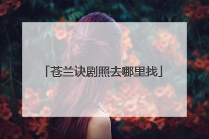 苍兰诀剧照去哪里找