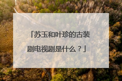苏玉和叶珍的古装剧电视剧是什么?
