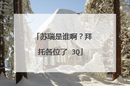 苏瑞是谁啊?拜托各位了 3Q