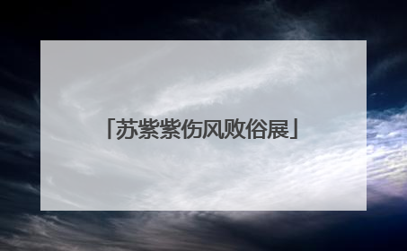 苏紫紫伤风败俗展